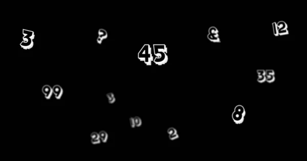 黒の背景に複数の数字や記号のイラスト コピースペース デジタル生成 抽象概念 — ストック写真