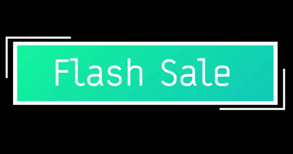 Image Flash Sale Green Rectangle Black Background Trade Online Shopping — Stock Photo, Image