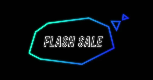 Зображення Реклами Flash Sale Концепції Ретро Вісімдесяті Неоновою Комунікаційною Бульбашкою — стокове фото