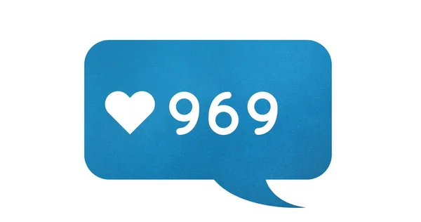 Εικόνα Του 969 Αρέσει Πάνω Από Λευκό Φόντο Μέσα Κοινωνικής — Φωτογραφία Αρχείου