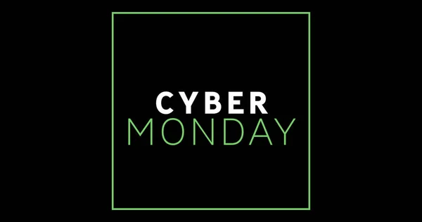 Image Cyber Monday Square Black Background Trade Online Shopping Sales — Stock Photo, Image