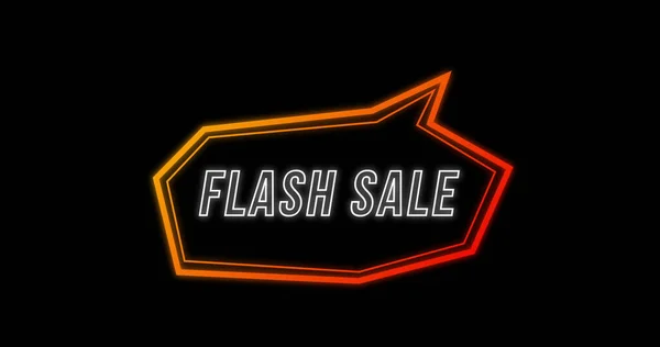 Зображення Реклами Flash Sale Концепції Ретро Вісімдесяті Неоновою Комунікаційною Бульбашкою — стокове фото