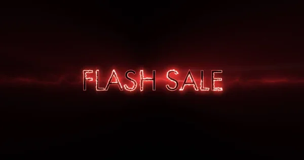 Afbeelding Van Rood Neon Flash Sale Zwarte Achtergrond Handel Online — Stockfoto