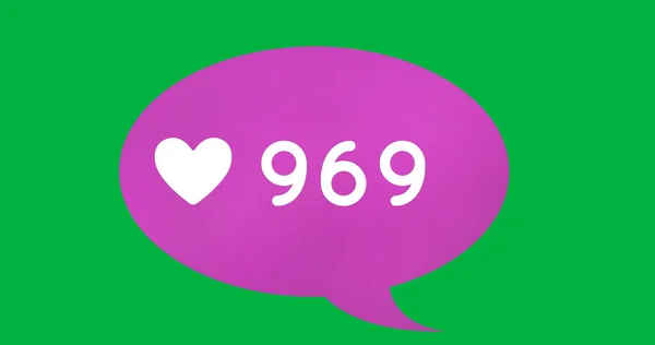 Εικόνα Του 969 Αρέσει Στο Πράσινο Φόντο Μέσα Κοινωνικής Δικτύωσης — Φωτογραφία Αρχείου
