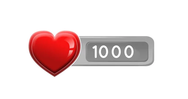 Immagine 1000 Messaggi Cuore Sfondo Bianco Social Media Comunicazione Connessioni — Foto Stock