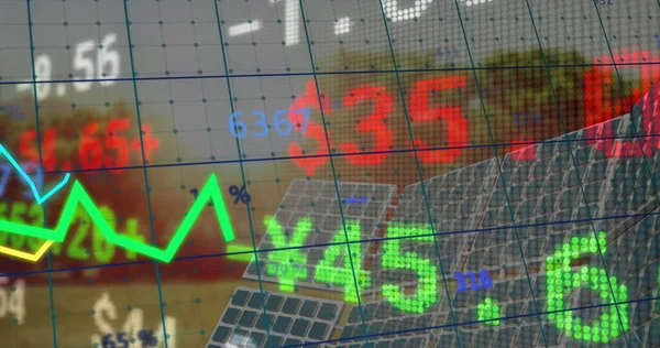 Imagen Del Procesamiento Datos Sobre Paneles Solares Concepto Negocio Global —  Fotos de Stock