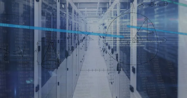 Bild Databehandling Över Serverrum Globalt Affärs Och Digitalt Gränssnittskoncept Digitalt — Stockfoto