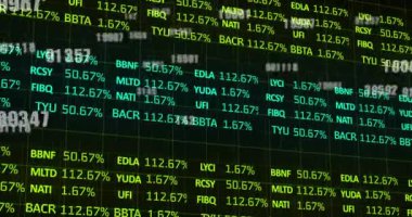 Mali veri işleme ve şebeke üzerindeki numaraların animasyonu. Küresel iş, finans ve veri işleme kavramı dijital olarak oluşturulmuş video.