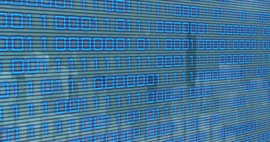 İkili kodlama üzerine veri işleme bileşimi. Küresel iş ve dijital arayüz kavramı dijital olarak oluşturulmuş görüntü.