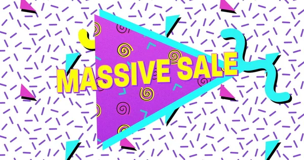 Изображение Bold Massive Sale Advertisement Retro Eighties Style — стоковое фото