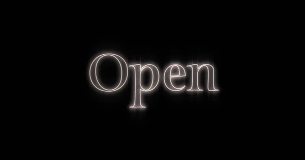 Image Neon Open Black Background Party Disco Communication Vintage Neon — Stock Photo, Image