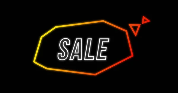 Image Sale Advertisement Retro Eighties Concept Neon Communication Bubble Black — Stock Photo, Image