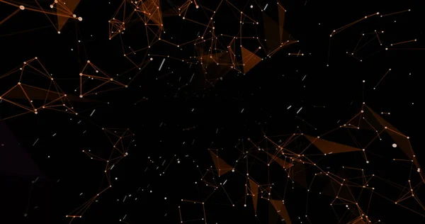 星や形を持つ黒いデジタル空間のイメージ デジタル空間 仮想現実とテクノロジーの概念 — ストック写真