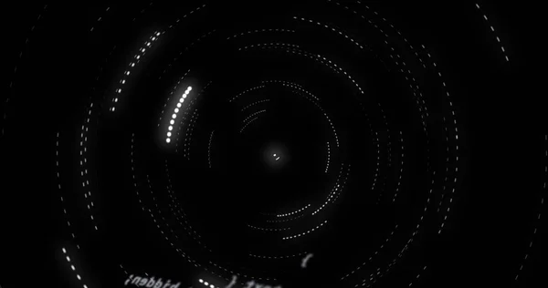 Illustration Von Punkten Die Kreisförmige Bewegung Vor Schwarzem Hintergrund Bilden — Stockfoto