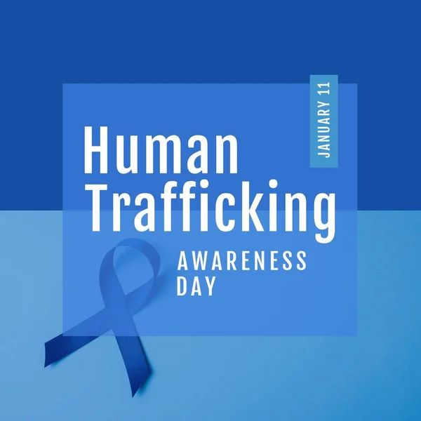 National Human Trafficking Awareness Day 11Th January Text Blue Awareness — Stock Photo, Image