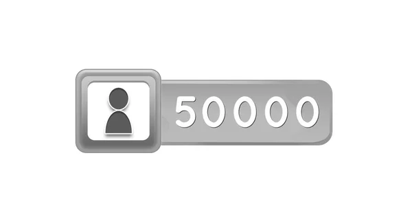 Afbeelding Van 50000 Gebruikers Witte Achtergrond Sociale Media Communicatie Verbindingen — Stockfoto