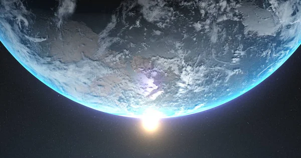 Satellitenbild Von Erde Und Sonne Die Vom Weltraum Aus Sichtbar — Stockfoto
