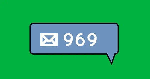 Imagen 969 Correos Sobre Fondo Verde Redes Sociales Comunicación Conexiones — Foto de Stock