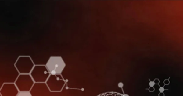 Illusztrációja Hatszög Alakú Molekulák Gradiens Háttér Másolás Tér Digitálisan Generált — Stock Fotó