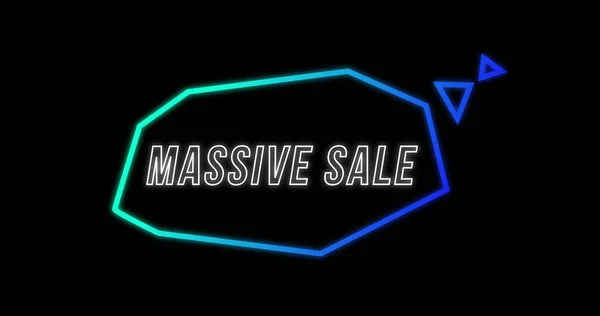 Bild Massive Sale Annons Retro Tals Stil Med Neon Form — Stockfoto