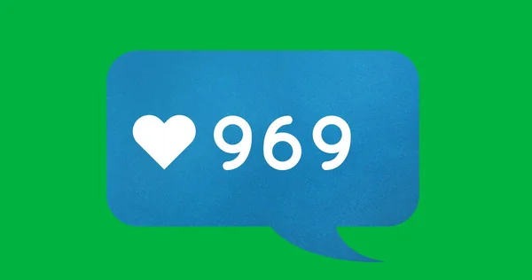 Obrázek 969 Líbí Zeleném Pozadí Sociální Média Komunikace Připojení Globální — Stock fotografie