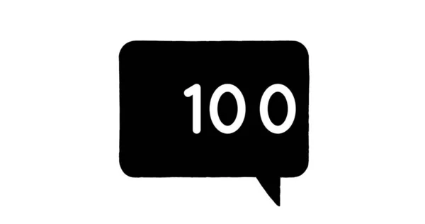 Imagem 100 Notificações Fundo Branco Mídia Social Comunicação Conexões Rede — Fotografia de Stock