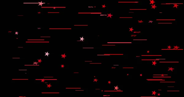 Imagem Estrelas Brancas Vermelhas Com Listras Vermelhas Sobre Fundo Preto — Fotografia de Stock