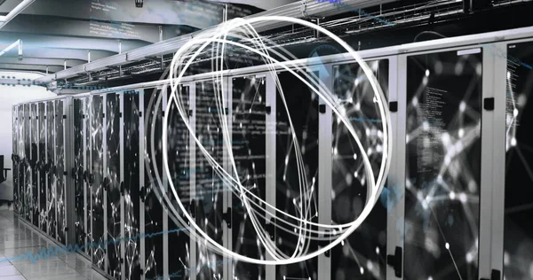 Composizione Forme Bianche Elaborazione Dati Server Room Concetto Globale Tecnologia — Foto Stock