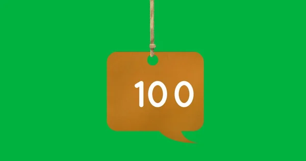 100 Levél Képe Zöld Háttérrel Közösségi Média Kommunikáció Globális Hálózati — Stock Fotó