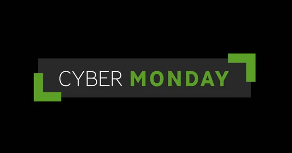 Image Cyber Monday Text Black Background Trade Online Shopping Sales — Stock Photo, Image