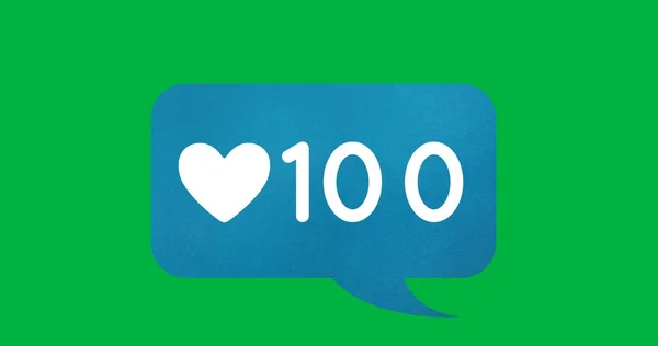 Image 100 Messages Sur Fond Vert Médias Sociaux Communication Connexions — Photo