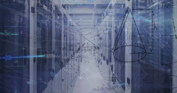 Immagine Dell Elaborazione Dei Dati Nella Sala Server Concetto Globale — Foto Stock
