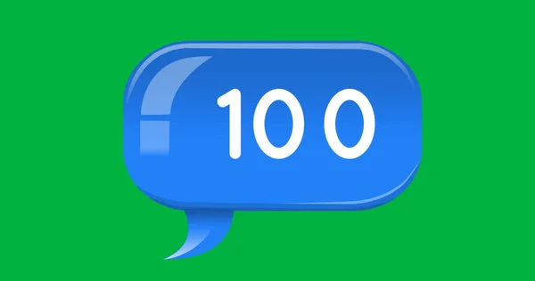 Kép 100 Bejelentés Zöld Háttérrel Közösségi Média Kommunikáció Globális Hálózati — Stock Fotó