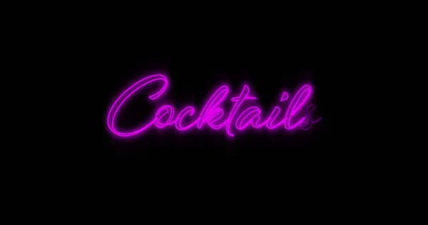 Bild Eines Neon Cocktails Auf Schwarzem Hintergrund Party Disco Kommunikation — Stockfoto