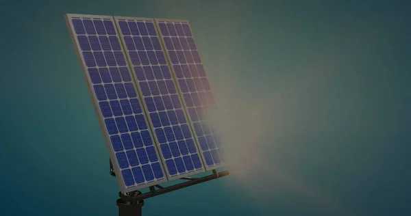 Imagen Del Procesamiento Datos Sobre Paneles Solares Concepto Negocio Global —  Fotos de Stock