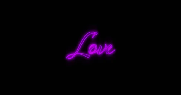 Bild Der Neonfarbenen Liebe Auf Schwarzem Hintergrund Party Disco Kommunikation — Stockfoto