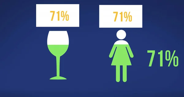 Yüzde Beyaz Kutularda Şarap Kadehleri Mavi Arka Planda Bir Kadın — Stok fotoğraf