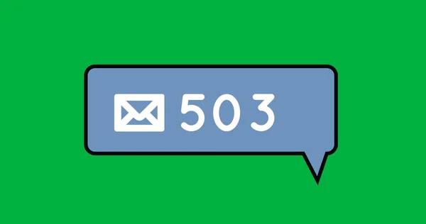 Imagen 503 Correos Sobre Fondo Verde Redes Sociales Comunicación Conexiones —  Fotos de Stock