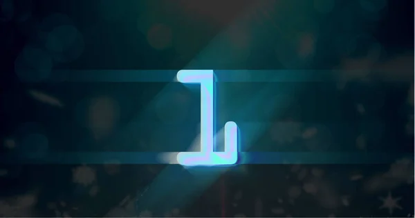 Bild Der Blauen Retro Digital Nummer Eins Countdown Mit Bildschirmflackern — Stockfoto