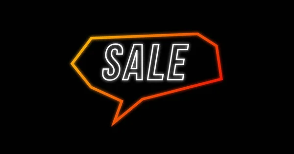 Afbeelding Van Sale Advertentie Retro Jaren Tachtig Concept Met Neon — Stockfoto