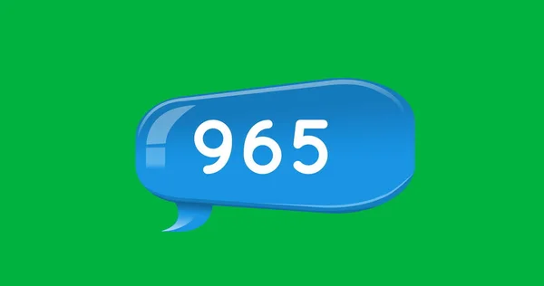 Imagen 965 Notificaciones Sobre Fondo Verde Redes Sociales Comunicación Conexiones — Foto de Stock