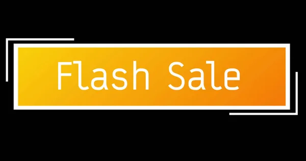 Image Flash Sale Yellow Rectangle Black Background Trade Online Shopping — Stock Photo, Image