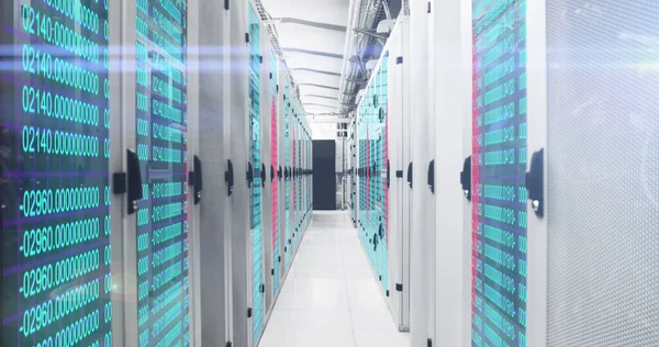 Sammansättning Databehandling Över Serverrum Globalt Koncept För Teknik Datorer Och — Stockfoto