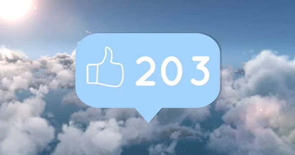 Зображення 203 Подобається Над Хмарами Сонцем Соціальні Медіа Комунікація Язки — стокове фото