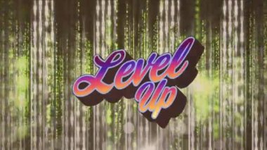 Yeşil arkaplandaki ışıklarla üst düzey animasyon. Video oyunları, iletişim ve teknoloji konsepti dijital olarak oluşturuldu.