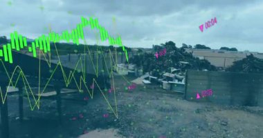 Şehir manzarası üzerinde covid hücrelerin animasyonu. Üniversite ve eğitim konseptine dönüş.