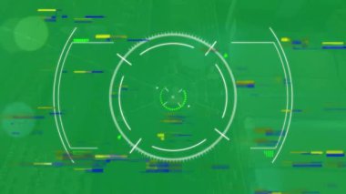 Kapsam taramasında veri işleme animasyonu. Sosyal medya ve dijital arayüz konsepti dijital olarak oluşturulmuş video.