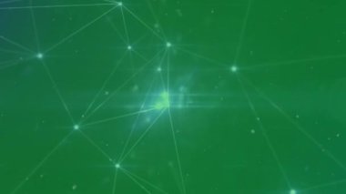 Kar yağışı ile ilgili bağlantı ağının animasyonu. Küresel iş ve dijital arayüz kavramı dijital olarak oluşturulmuş video.