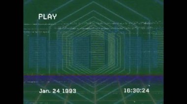 Parazit üzerinde hareket eden şekillerin animasyonu. Küresel iş ve dijital arayüz kavramı dijital olarak oluşturulmuş video.