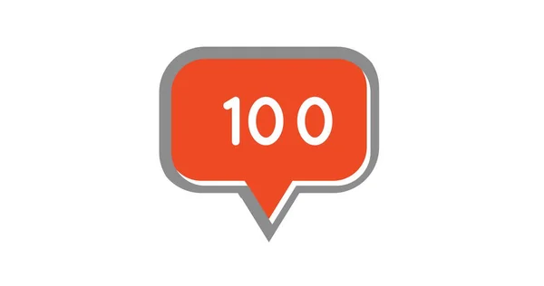 Εικόνα 100 Ειδοποιήσεων Λευκό Φόντο Μέσα Κοινωνικής Δικτύωσης Επικοινωνία Συνδέσεις — Φωτογραφία Αρχείου